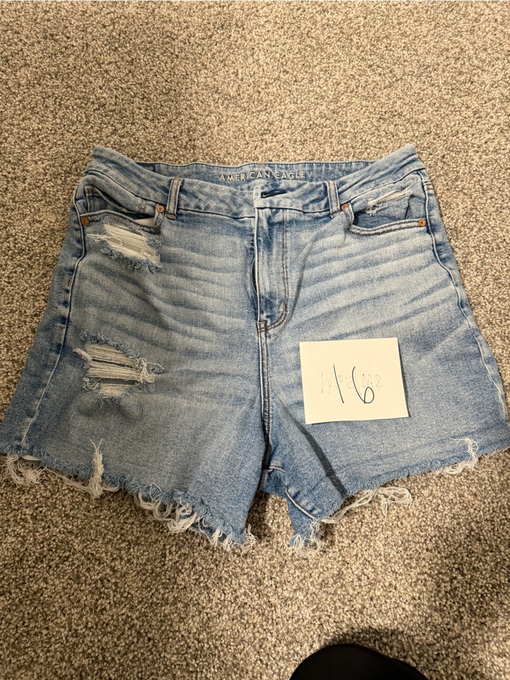 American Eagle Outfitters Light Wash Distressed Denim Shorts